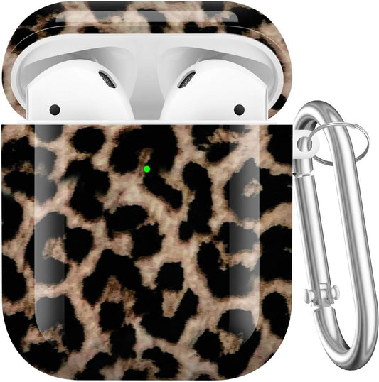 Maxjoy Compatible Airpods Case Cover, Leopard Print Case for Women Men Cute Air Pod 2 Hard Shell Protective Cover with Keychain Compatible with Apple Airpods Charging Case 2&1  Maxjoy   