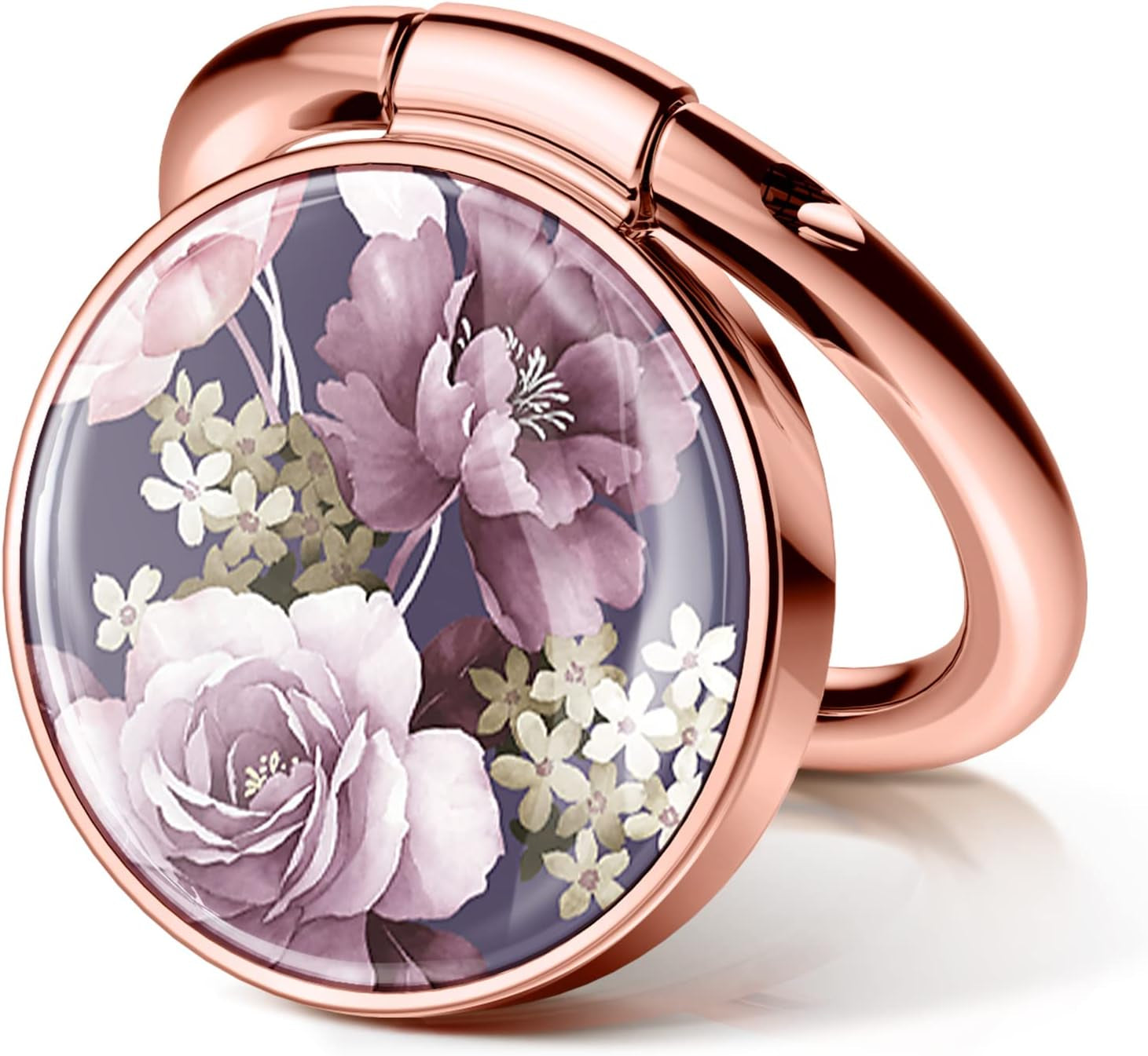 GVIEWIN Marble Cell Phone Ring Holder, Metal Kickstand Grip for Magnetic Car Mount Compatible with Iphone 14 Pro Max/14 Plus/13/12 Series & Galaxy S22/S23 Ultra and Other Smartphones(Drift Sand/Brown)  GVIEWIN Cherry Blossoms/Rose Gold  