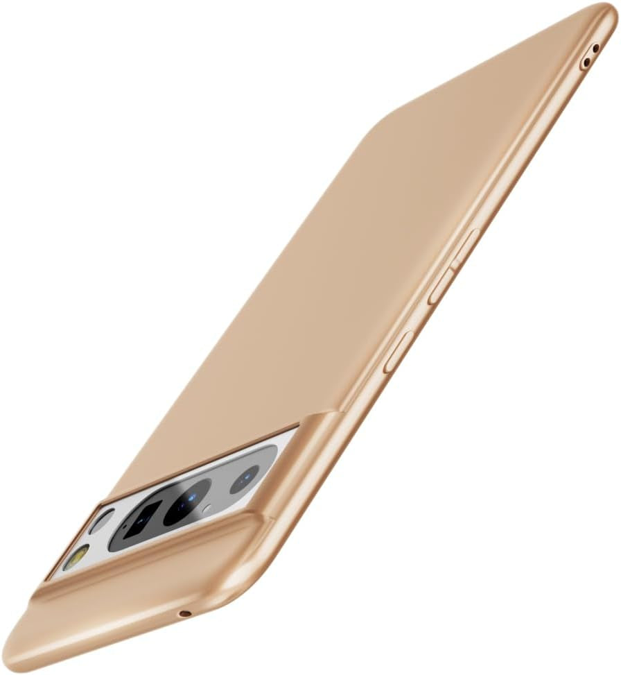 X-Level Google Pixel 8 Pro Case Ultra-Thin Slim Fit [Guardian Series] Phone Cases Soft Flexible TPU Matte Finish Coating Grip Light Protective Cell Phone Back Cover for Google Pixel 8 Pro 2023-Black  X-level Gold  