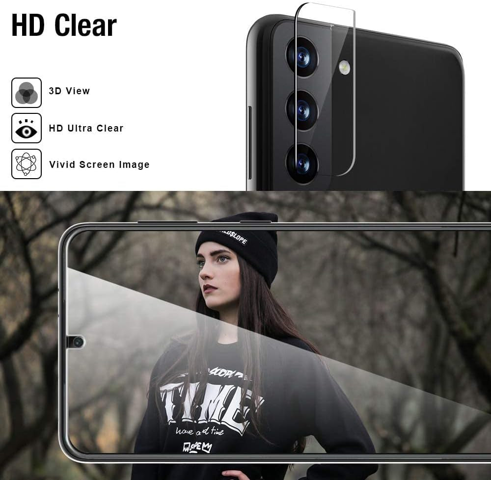 TOCOL [6 Pack Compatible with Samsung Galaxy S21 5G 6.2 Inch - 3 Pack Tempered Glass Screen Protector and 3 Pack Camera Lens Protector with [Installation Frame] HD Clear Bubble Free Case Friendly  TOCOL   