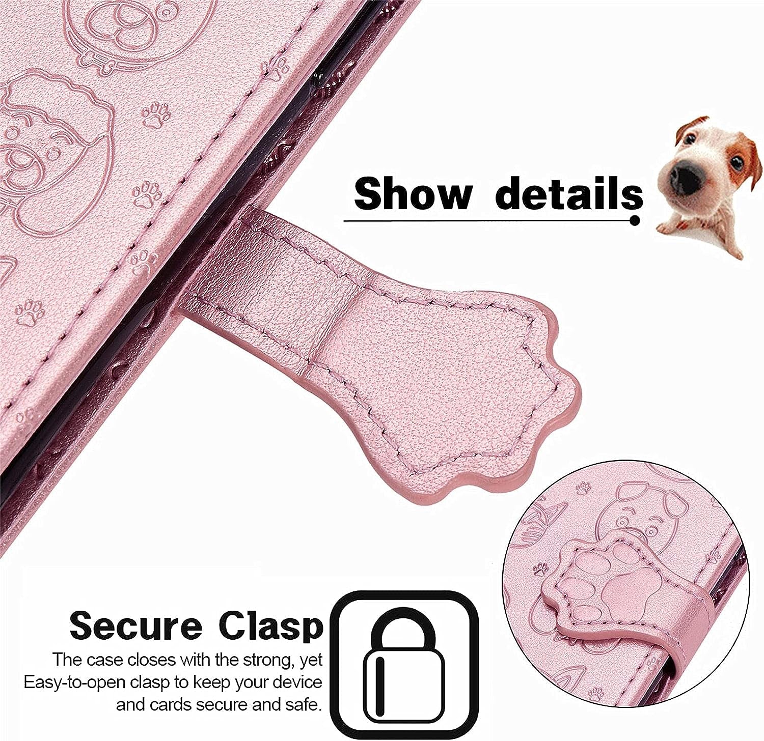 Ccsmall Oneplus Nord N200 Cartoon Girl Wallet Case,Kawaii Cat Dog Style Flip Phone Cover with ID Card Holder & Kickstand PU Leather Magnetic Clasp Case for Oneplus Nord N200 MG Rose Gold  CCSmall   