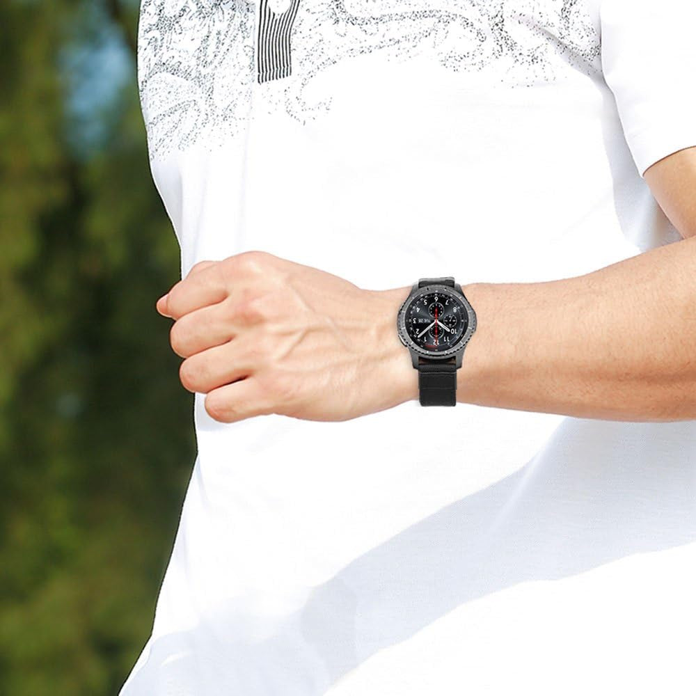 Maxjoy Galaxy Watch 46Mm/ Galaxy Watch 3 45Mm Bands, Gear S3 Frontier Classic Nylon Band, 22 Mm Quick Release Replacement Strap Large Sport Wristband Compatible Samsung Gear S3 Smart Watch, Black  Maxjoy   