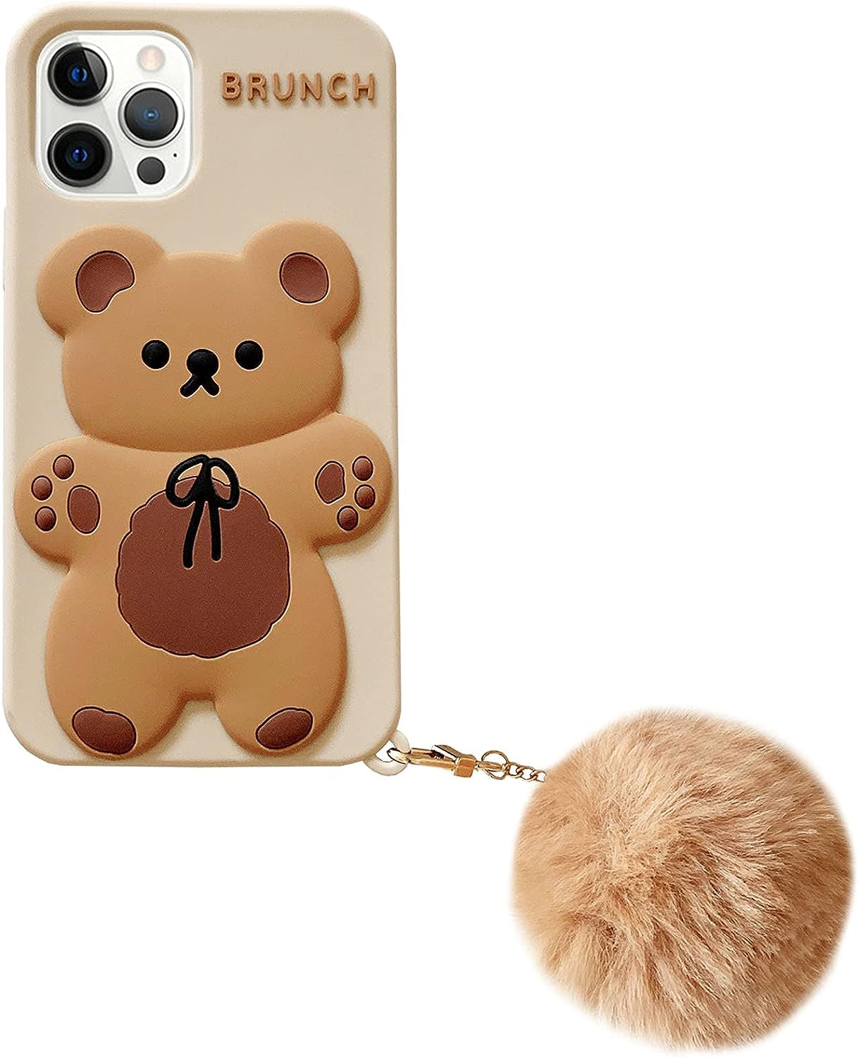 Yatchen Kawaii Phone Cases Apply to Iphone 12 Mini,Cute Cartoon Bear Phone Case with Keychain Teddy Bear Phone Case 3D Iphone 12 Mini Case Soft Silicone Shockproof Cover for Women Girls  Yatchen Khaki Iphone Xr 
