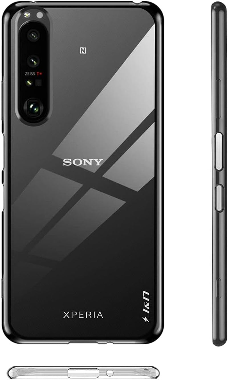 J&D Case Compatible for Sony Xperia 1 III Case, Ultra Slim Lightweight Clear Anti-Shock Protective Rubber Silicone Bumper Case for Sony Xperia 1 III Cover, Not for Sony Xperia 1 II, Transparent  J&D Tech   
