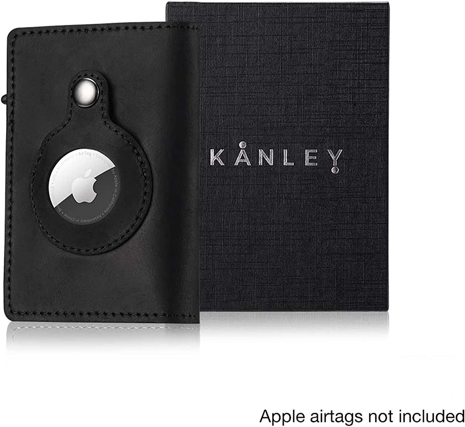 Kanley Airtag Leather Wallet with Tracker Holder Smart Wallet for Men with Tracking Case – Smart Wallet with Card Holder Slots and Money Clip – Christmas, Father’S Day, Birthday (Black)  Kanley   