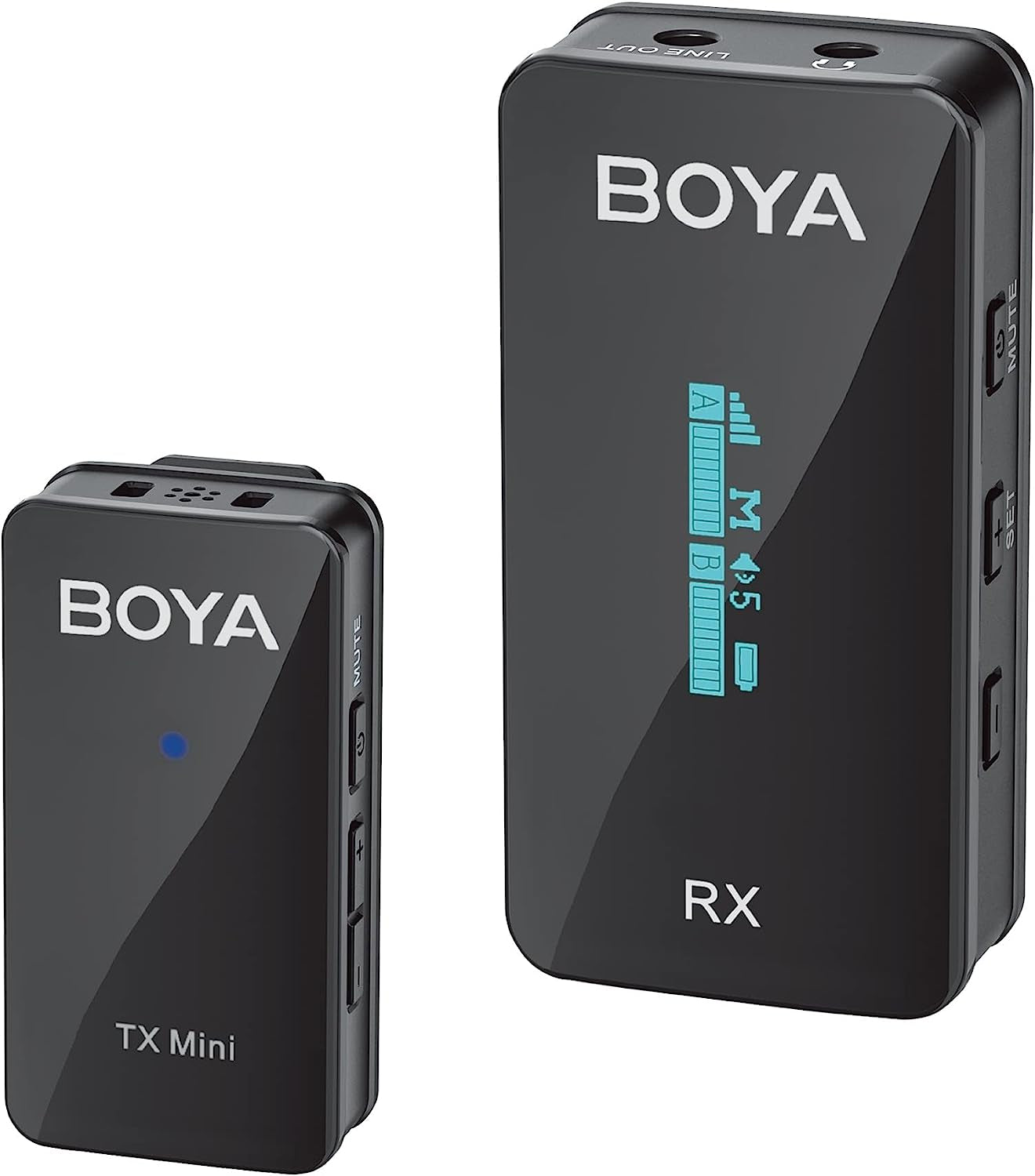 BOYA BY-XM6-S2 Wireless Lavalier Microphone, with OLED, 328Ft Range, 2.4Ghz Dual Lapel Wireless Microphone for Phone Camera PC Video Recording Interview Vlog Live Stream (2 TX+1 RX)  BOYA BY-XM6-S1-Mini  