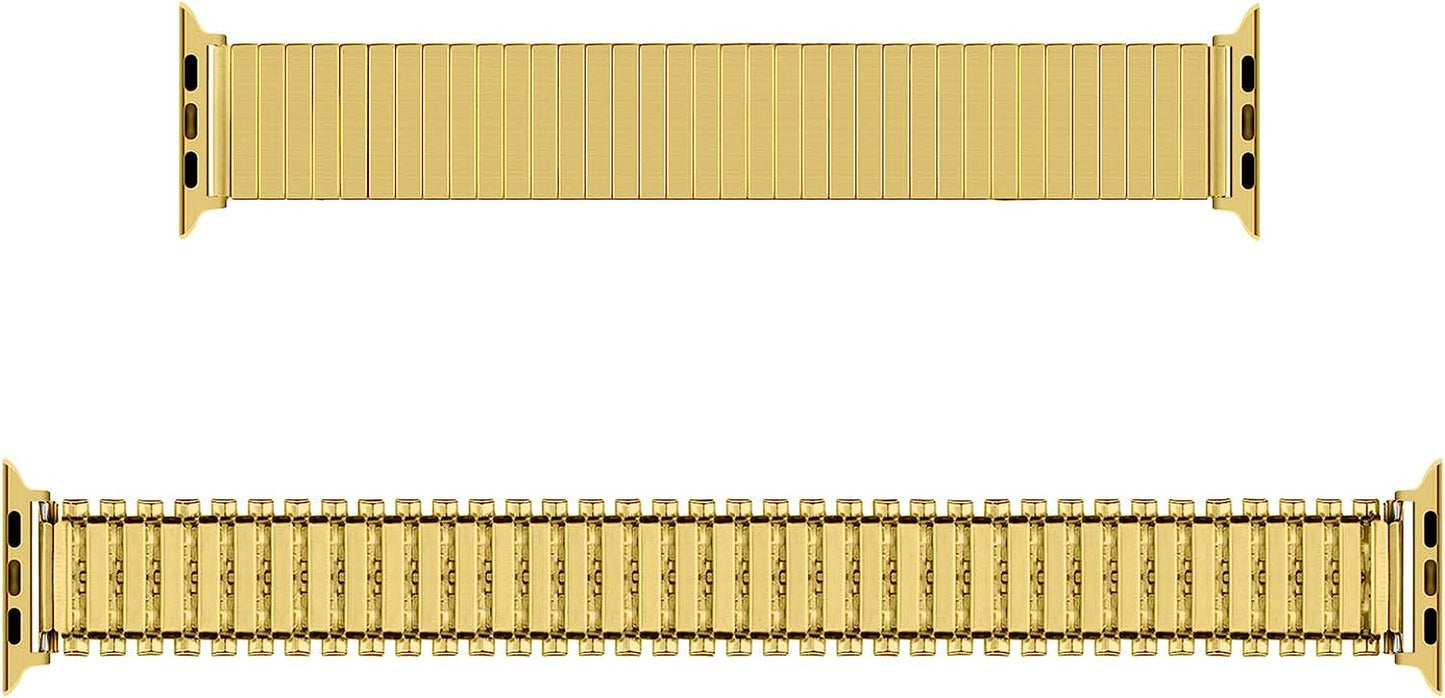 YOUKEX Stretchable Stainless Bands Compatible with for Apple Watch 7 Band 41Mm 45Mm 42Mm 38Mm 40Mm 44Mm,Stainless Steel Stretch Watch Band Metal Expansion in Brushed, Compatible with Iwatch Series 6/5/4/3/2/1 SE  YOUKEX   