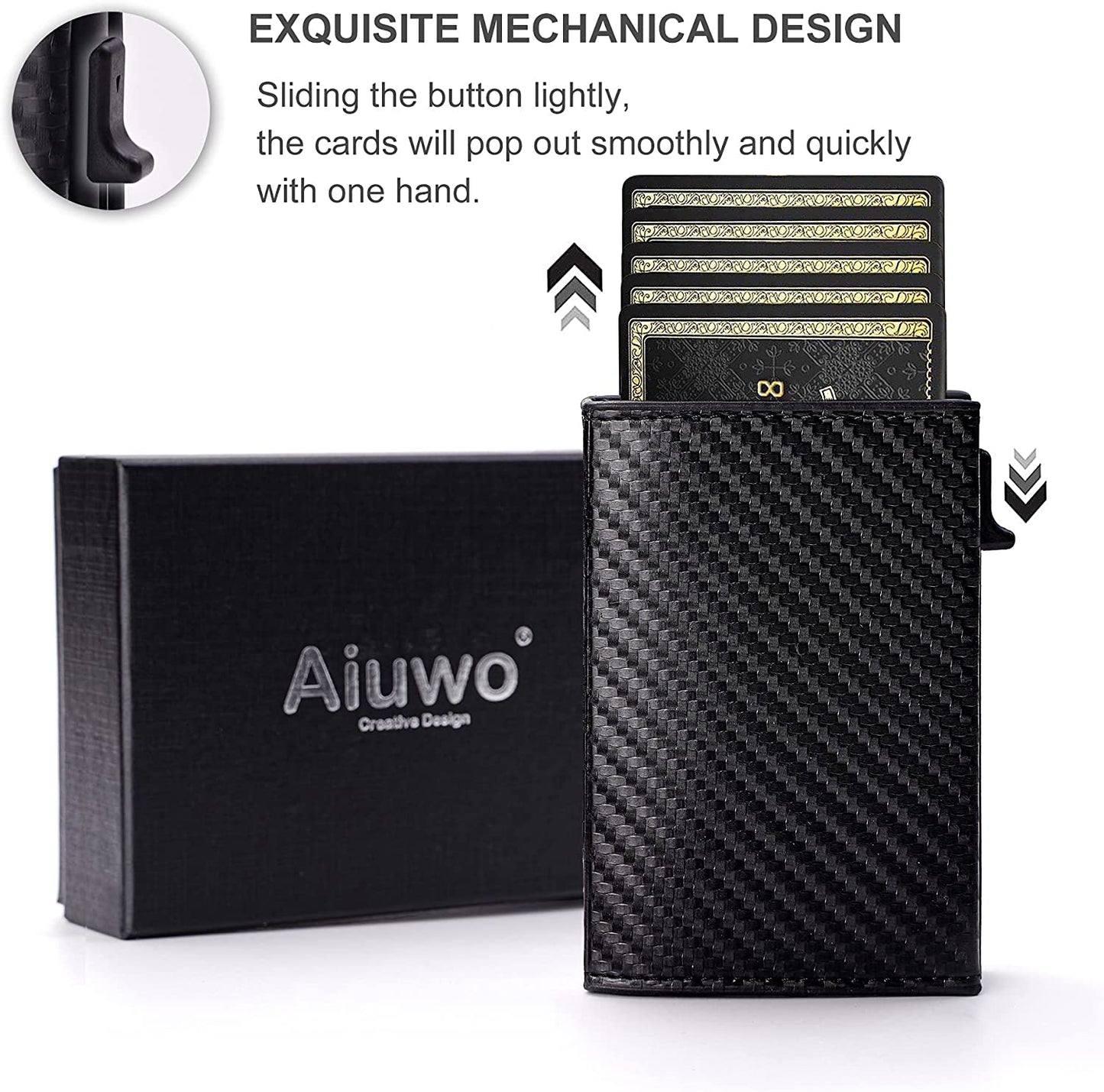 Aiuwo Wallet for Men Slim Wallet RFID Blocking Money Clip Wallets for Men,Minimalist Wallet for Men with Money Pocket  AIUWO   