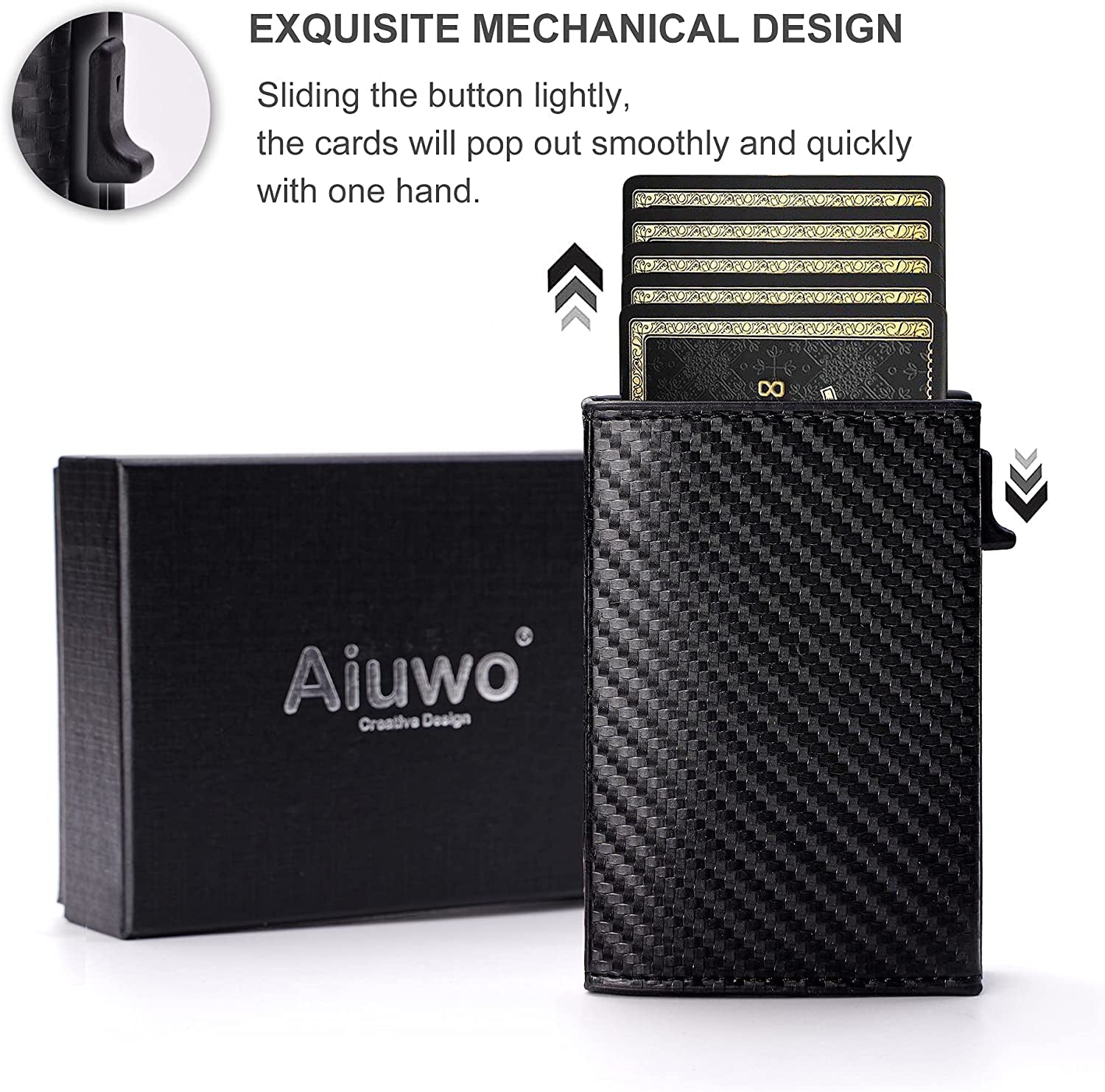 Aiuwo Wallet for Men Slim Wallet RFID Blocking Money Clip Wallets for Men,Minimalist Wallet for Men with Money Pocket  AIUWO   