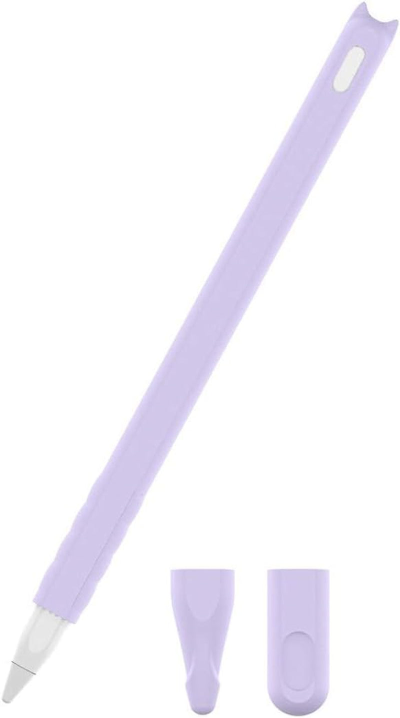 Silicone Case Apple Pencil 2Nd Generation Holder Sleeve Skin Pocket Cover Accessories Kit for Ipad Pro 11 12.9 Inch Cute Cat Soft Grip Pouch Cap Holder with 2 Protective Nib Covers (Teal Blue)  pm INC Lavender purple  