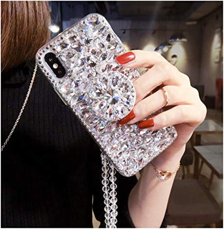 Case for Oneplus Nord N300 5G,Oneplus Nord N300 Case,Diamond Kickstand 3D Handmade Bling Diamond Glitter Phone Case for Oneplus Nord N300 5G 2022 (White)  Aikukiki   