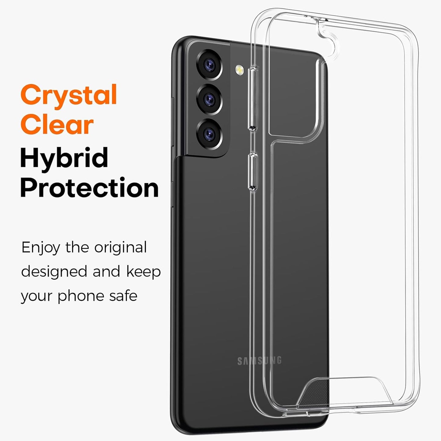 Rayboen Case for Galaxy S21+ plus 5G with Screen Protector Soft(2Pcs), Crystal Clear Designed Shockproof Phone Case, Hard PC Back Soft TPU Frame Slim Transparent Cover for Samsung Galaxy S21+ Plus  Rayboen   