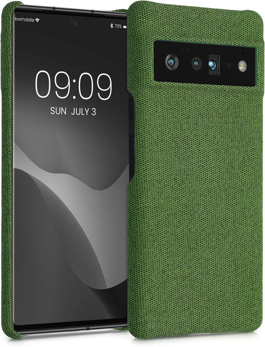 Kwmobile Case Compatible with Google Pixel 6 Pro - Case TPU and Fabric Smartphone Phone Cover in Canvas Green  KW-Commerce   