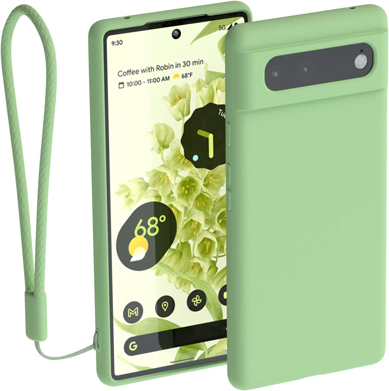 Abitku Compatible with Google Pixel 6 Case, Slim Silicone Gel Rubber Case Cover (With Microfiber Lining) Full Body Shockproof Design for Google Pixel 6-6.4 Inch 2021 (Matcha Green)  ABITKU   