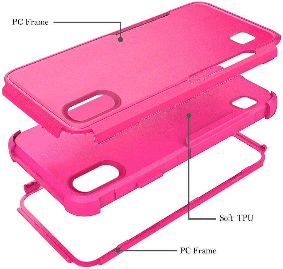 For Samsung Galaxy A01 S111DL SM-A015 Tuff Anti-Slip Hybrid Cover Phone Case + Tempered Glass + Extreme Band + Stylus Pen + Pry Tool (Pink)  ExtremeCases   