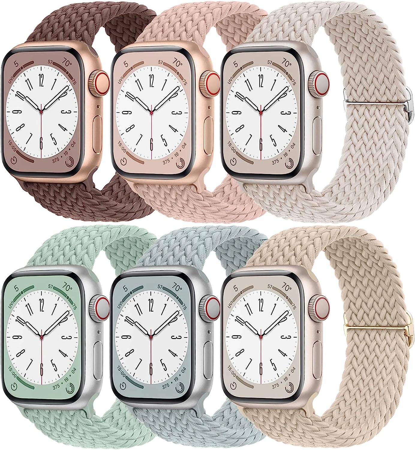 Braided Solo Loop for Apple Watch Band 40Mm 41Mm 38Mm 44Mm 45Mm 42Mm Ultra 49Mm Men/Women,Solace Stretchy Nylon Sport Wristband Strap for Iwatch Bands Series 8/7/6 5/4/3/2/1/SE 44 45 41 40 Mm  DMVEIMAL 09-Violet/Blue/Turquoise/Pink/Nude/Starlight 38mm 40mm 41mm 