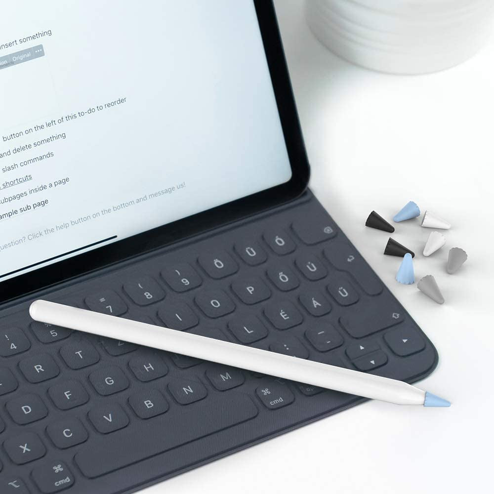 Delidigi 40 Pack Tips Cover for Apple Pencil 2Nd Generation and 1St Gen Silicone Nibs Caps Writing Protection Accessories((Blue+ Black+Grey+ White,40Pack)  Delidigi   