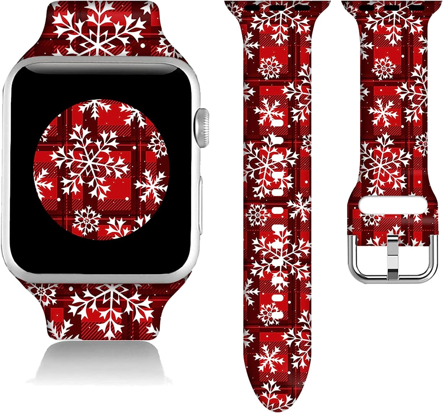 Christmas Gifts Decorations Wristband Straps for Apple Watch Band 38Mm/40Mm/41Mm/42Mm/44Mm/45Mm Soft Silicone Happy New Year Watch Band Strap for Apple Smart Watch Series 7 6 5 4 3 2 1 SE.  DGDGDG   