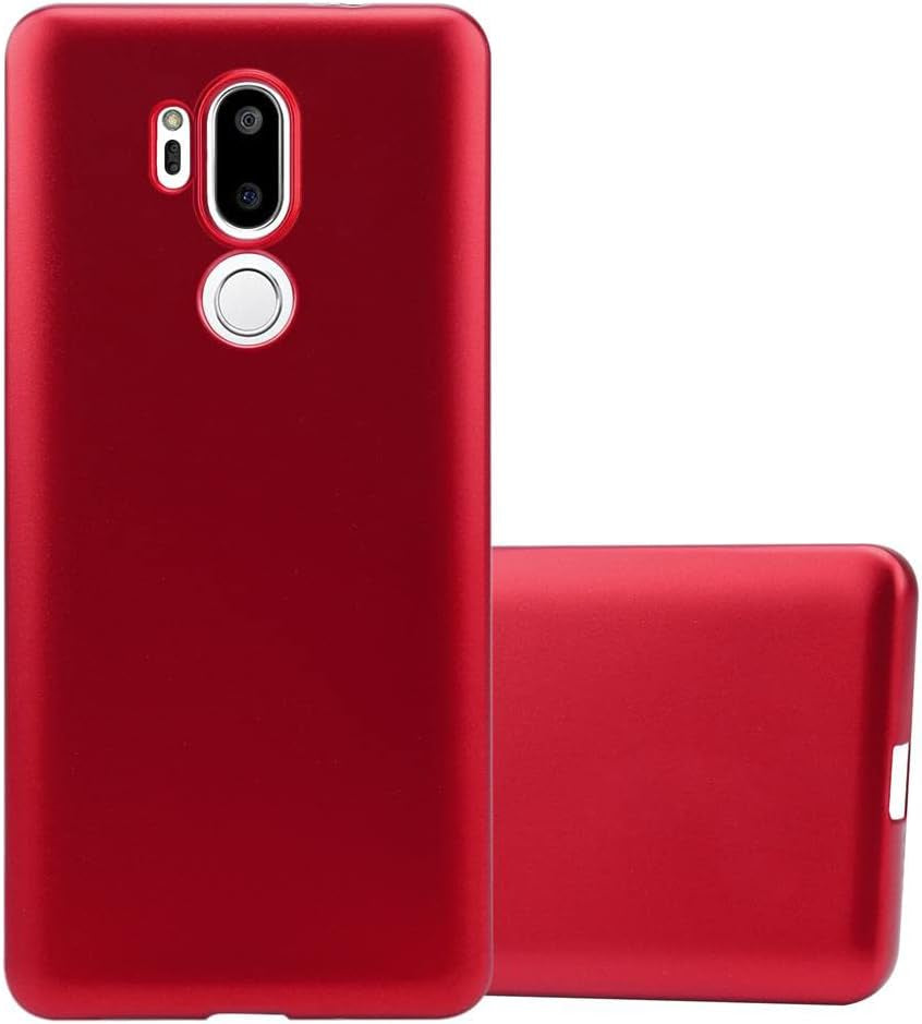 Cadorabo Case Compatible with LG G7 Thinq in Metallic Grey - Shockproof and Scratch Resistant TPU Silicone Cover - Ultra Slim Protective Gel Shell Bumper Back Skin  Cadorabo Metallic Red  