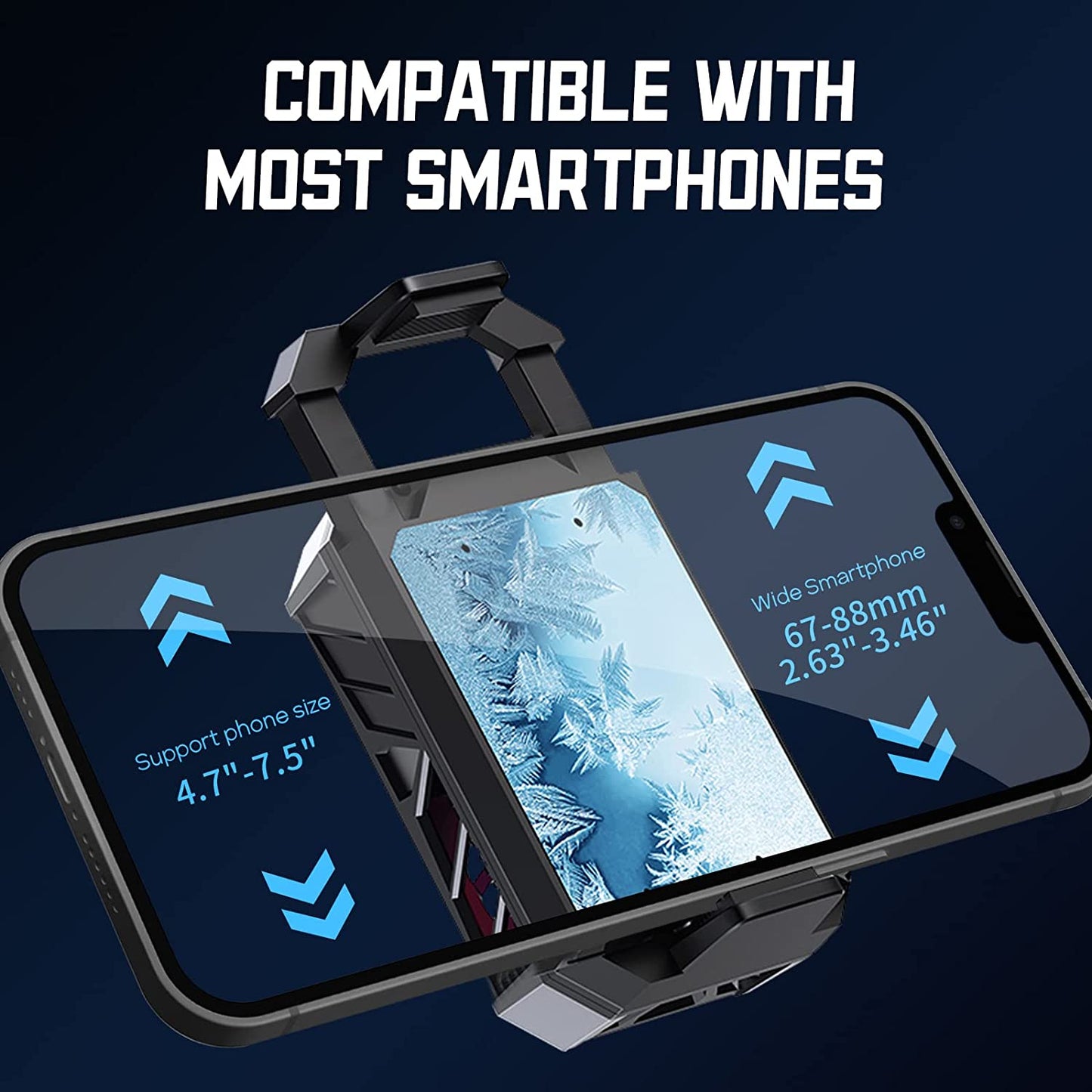 Phone Cooler Semiconductor Radiator Keep Phone Cool and Fast, Phone Cooling Fan for Gaming PUBG Live Broadcast, 4-7.5Inches Iphone/Android Cellphone Cooler, Noiseless Portable Phone Cooling Case  Yevheniys   