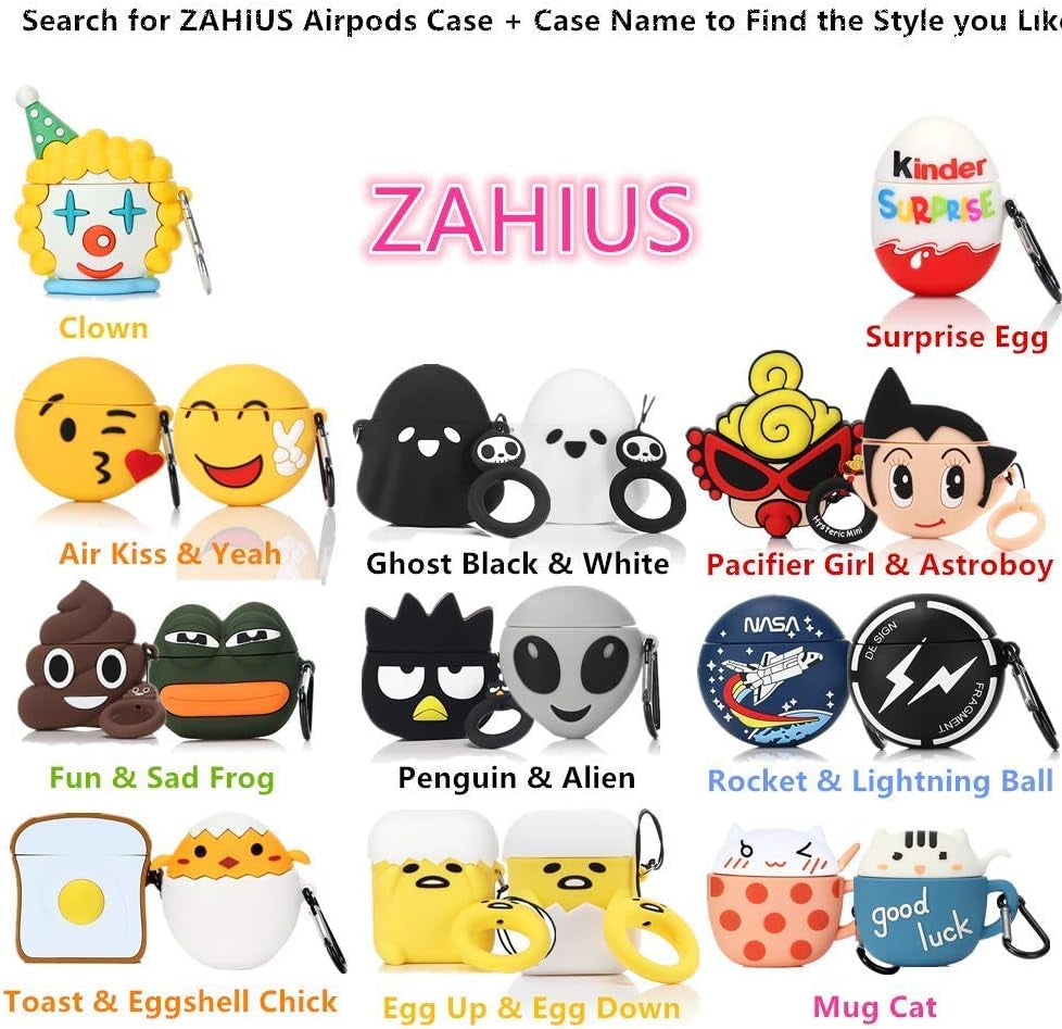 ZAHIUS Silicone Case Funny Cover Compatible for Apple Airpods 1&2[3D Cartoon Pattern][Designed for Kids Girl and Boys](Winnie)  ZAHIUS Direct   