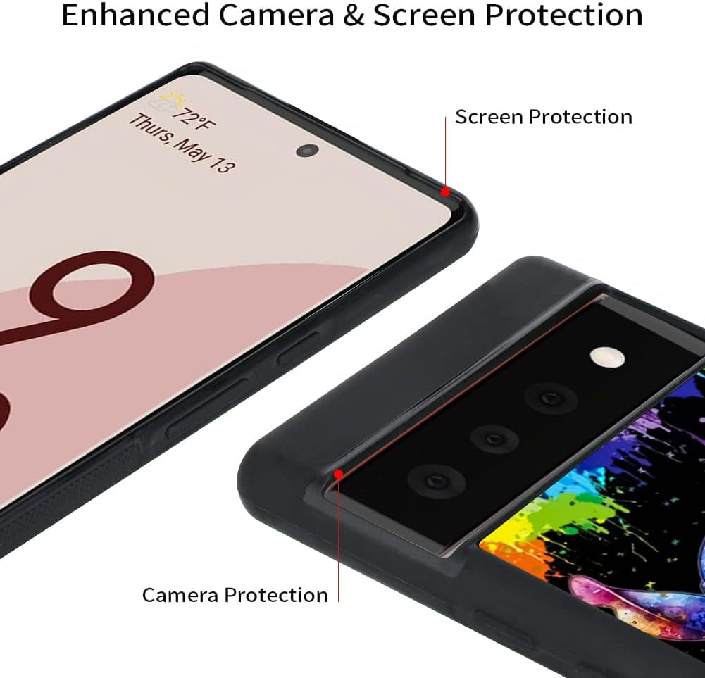 Cartoon Case for Google Pixel 6 Pro Case Cute Stitch Cartoon Character Pattern Tire Anti-Slip Anti-Scratch Design TPU +PC Shockproof Protection Bumper Black Cover for Google Pixel 6 Pro (2021)  cuwana   