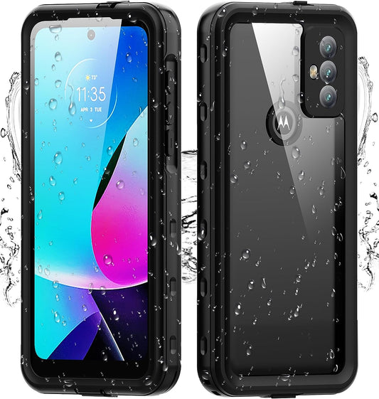 For Motorola Moto G Play 2023 Phone Case with Built-In Screen Protector, Waterproof Case Rugged Full Body Underwater Dustproof Shockproof Drop Proof Protective Cover for Motorola G Play 2023 (Black)  Hllhunkhe   