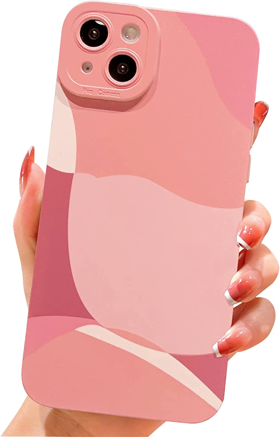 YKCZL Compatible with Iphone 14 plus Case,Cute Painted Art Heart Pattern Full Camera Lens Protective Slim Soft Shockproof Phone Case for Women Girls-Brown  YKCZL Pink  