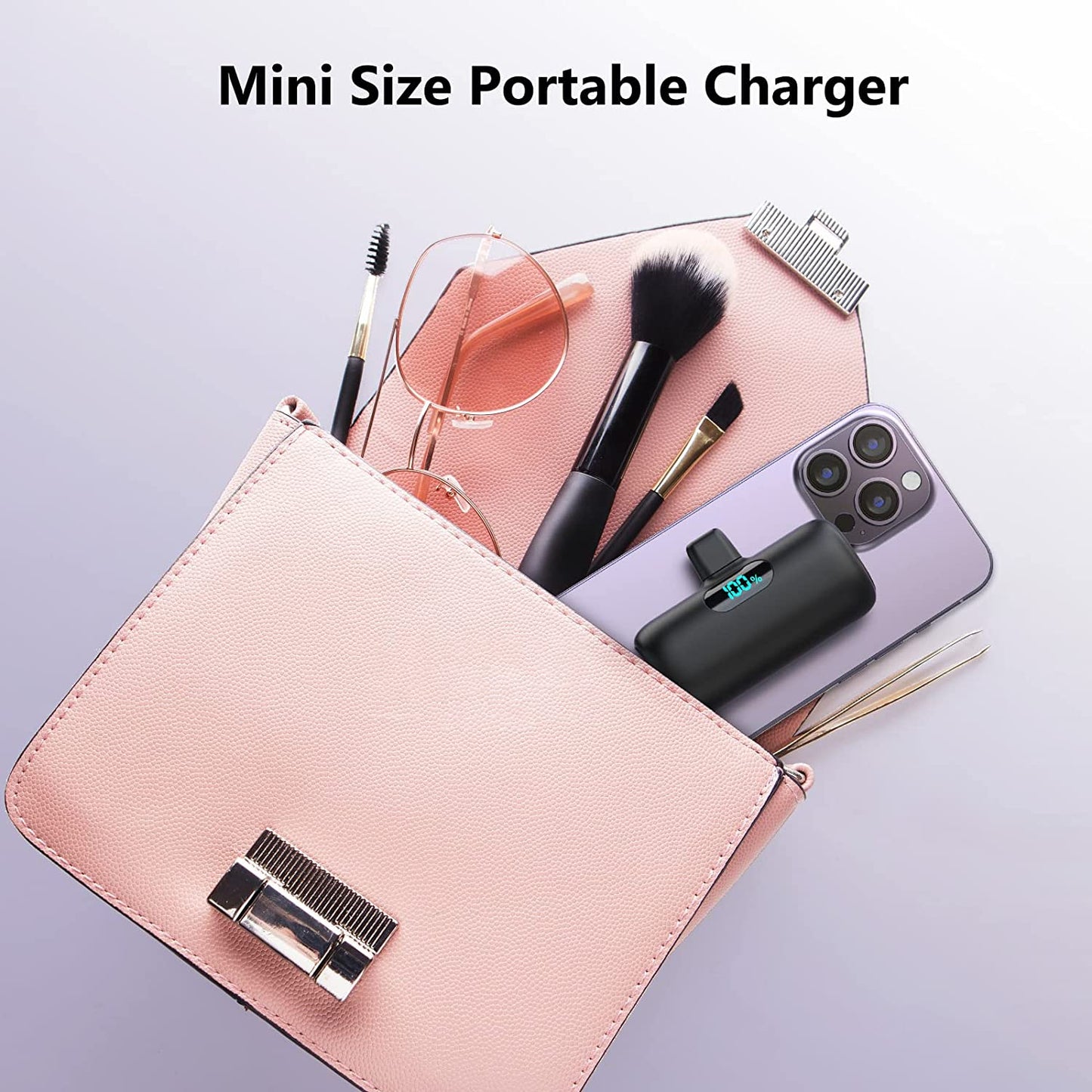 [2 Pack]Mini Portable Charger 5000Mah,Ultra-Compact 15W PD Fast Charging Power Bank,Lcd Display Cute Battery Pack Backup Charger Compatible with Iphone 14/14 Pro Max/13/13 Pro/12/Xr/8/7/6-Black+White  Dongguan Yuanhaoxun Technology Co., Ltd   