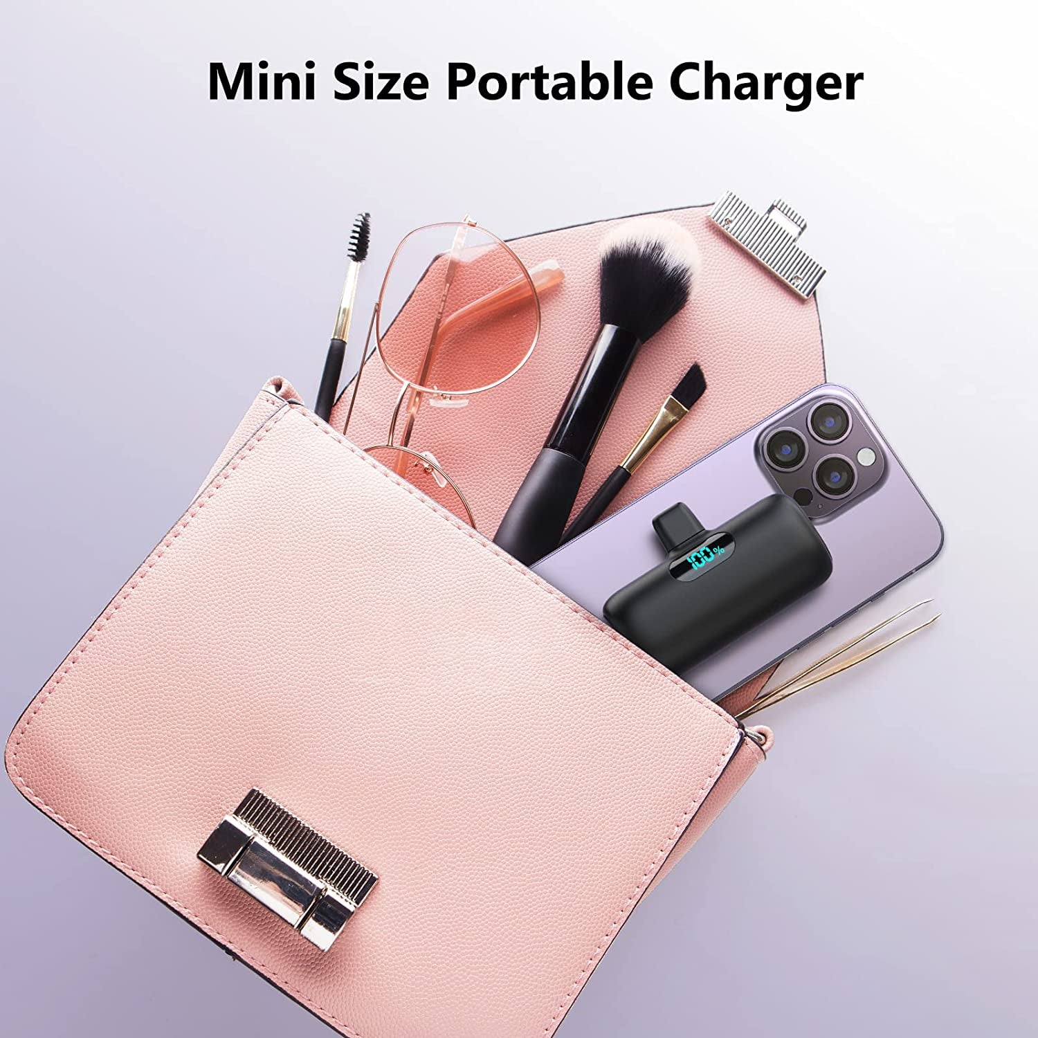 [2 Pack]Mini Portable Charger 5000Mah,Ultra-Compact 15W PD Fast Charging Power Bank,Lcd Display Cute Battery Pack Backup Charger Compatible with Iphone 14/14 Pro Max/13/13 Pro/12/Xr/8/7/6-Black+White  Dongguan Yuanhaoxun Technology Co., Ltd   