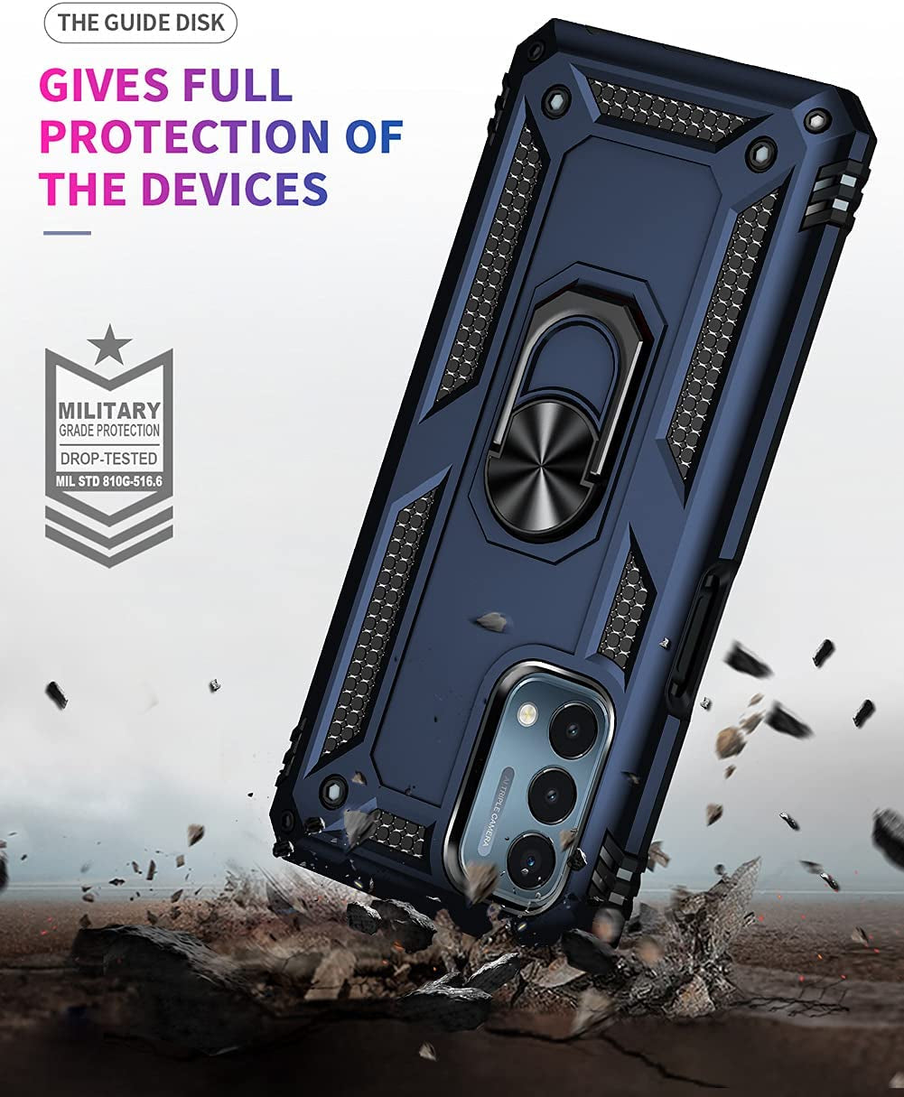 SKTGSLAMY for Oneplus Nord N200 5G Case,With Screen Protector,[Military Grade] 16Ft. Drop Tested Cover with Magnetic Kickstand Car Mount Protective Case for Oneplus Nord N200 5G, Blue  SKTGSLAMY   
