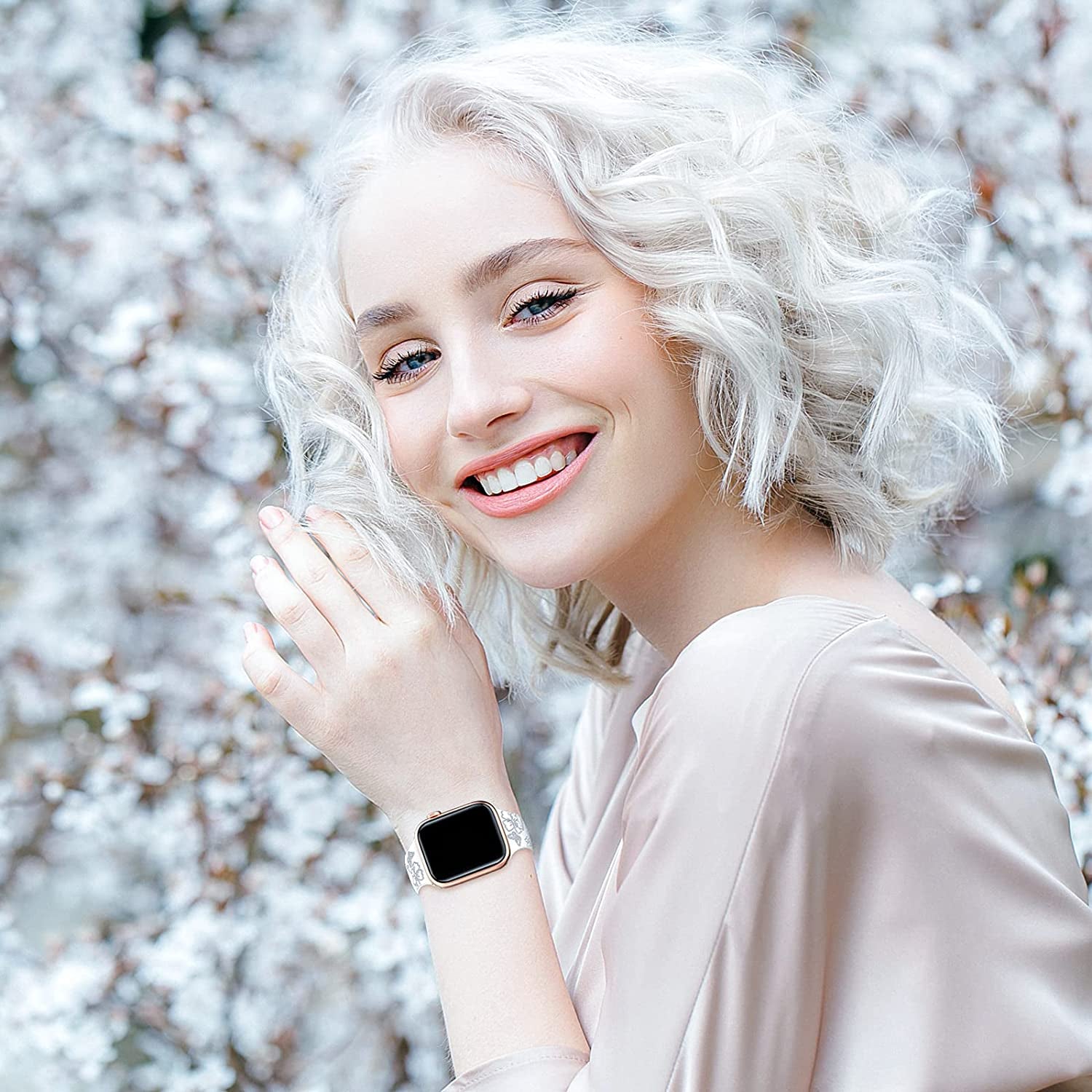 3 Pack Floral Engraved Bands Compatible with Apple Watch Band 40Mm 41Mm 38Mm 42Mm 44Mm 45Mm 49Mm Women,Soft Silicone Cute Wildflowers Sport Laser Strap for Iwatch Bands Series Ultra SE 8 6 5 4 3 2 1  AMSKY   