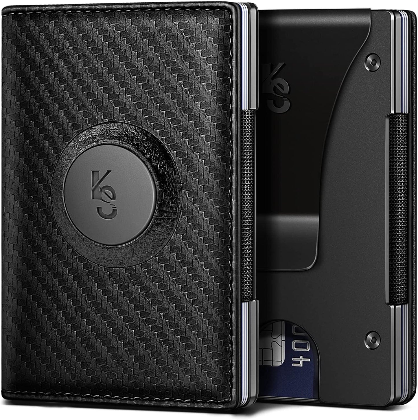 Men Wallet,Kemisant Smart Slim Wallet Money Clip for Men Compatible with Apple Airtag,Rfid Blocking  KEMISANT   