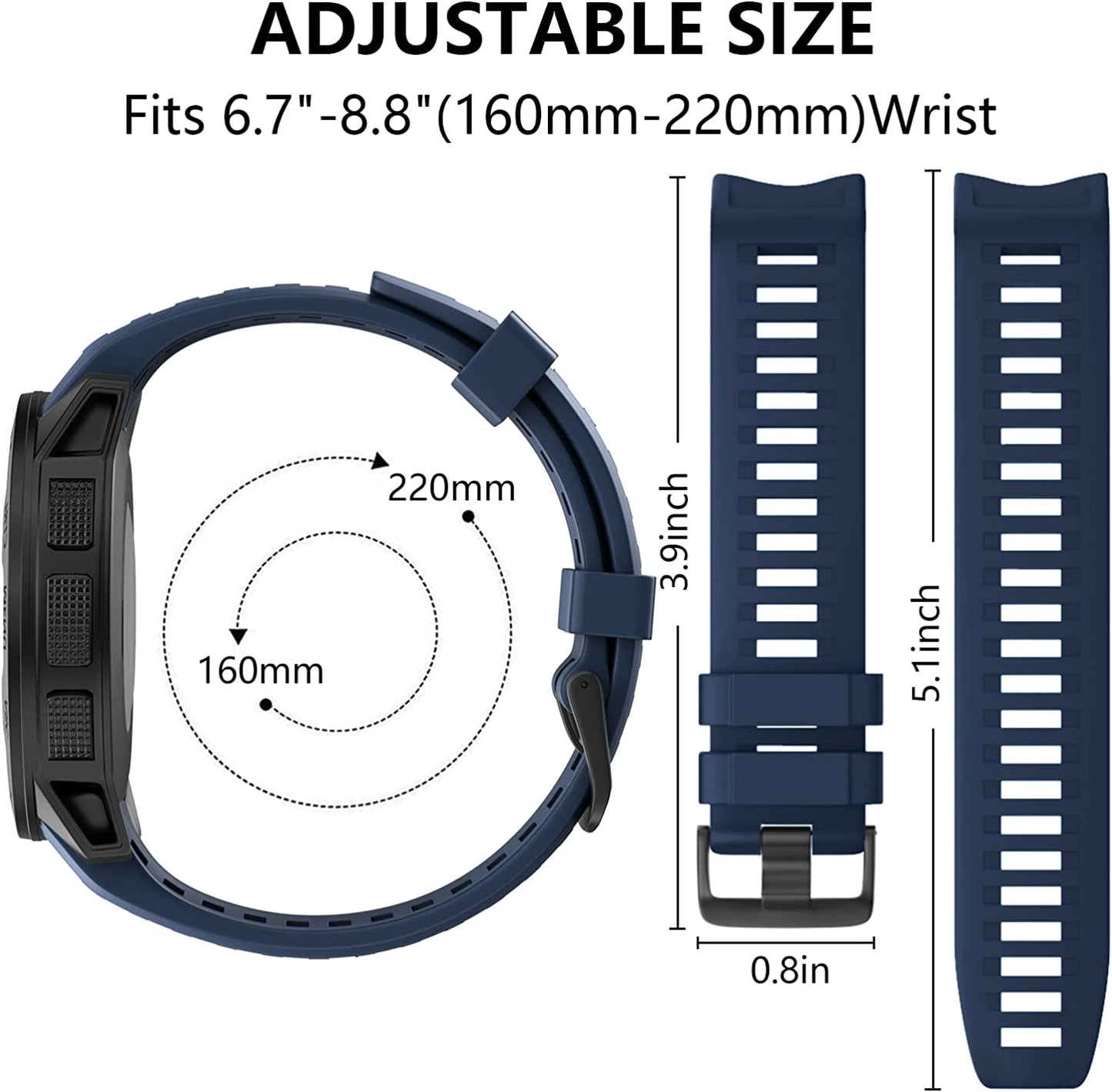 MYSNBKN Compatible with Garmin Instinct Band, Soft Silicone Replacement Watch Strap for Garmin Instinct/ Solar/ Tactical  MYSNBKN   