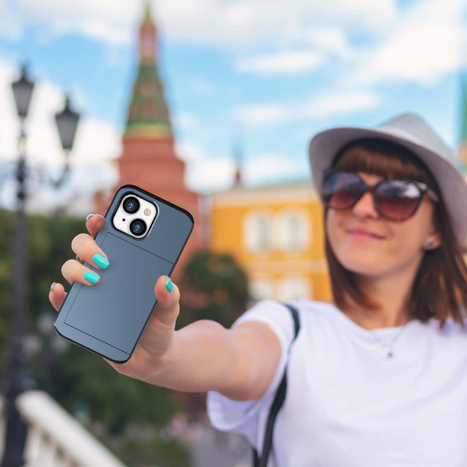 ZUSLAB Wallet Case Compatible with Apple Iphone 13 2021 Phone Case with Card Holder Shockproof anti Scratch Cover with Tempered Glass Screen Protectors[X2Pack] Dark Blue  ZUSLAB   