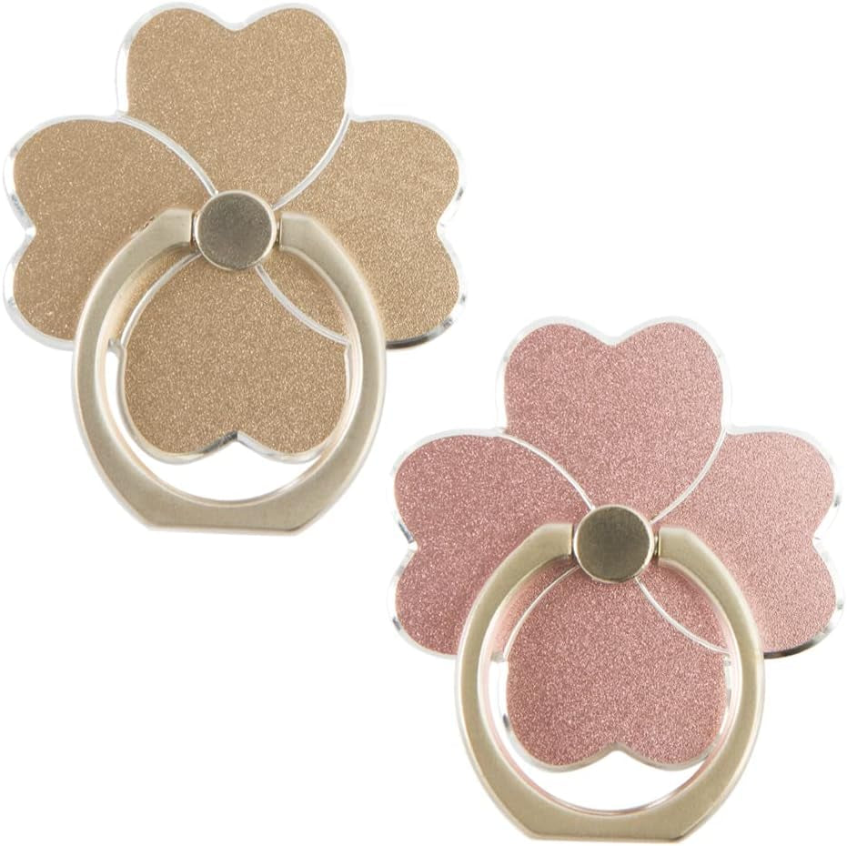 Lucky Grass Metal Cell Phone Ring Holder for Hand, Zinc Alloy Phone Back Ring Grip for Finger or Case (Gold)  SUNURS Gold + Rose Gold  
