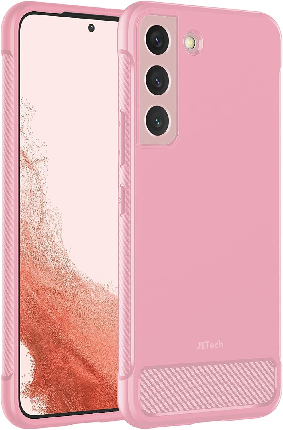 Jetech Slim Fit Case for Samsung Galaxy S22+ / S22 plus 5G 6.6-Inch, Thin Phone Cover with Shock-Absorption and Carbon Fiber Design (Pink)  JETech   