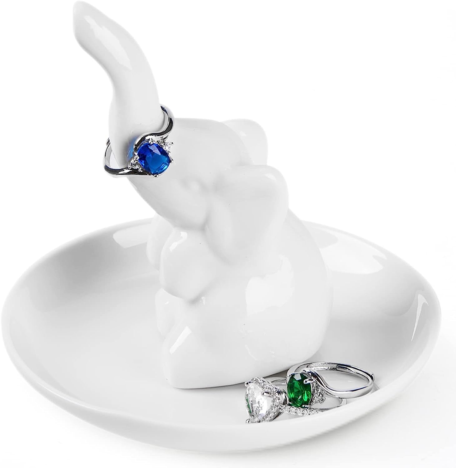 Piudee Hand Ring Holder Dish Jewelry Holder, I LOVE YOU Hand Ring Stand Engagement Wedding Ring Holder, Anniversary Wedding Valentine'S Day Gifts for Her Him Husband Wife Girlfriend Bride Gift  Piudee White Elephant  