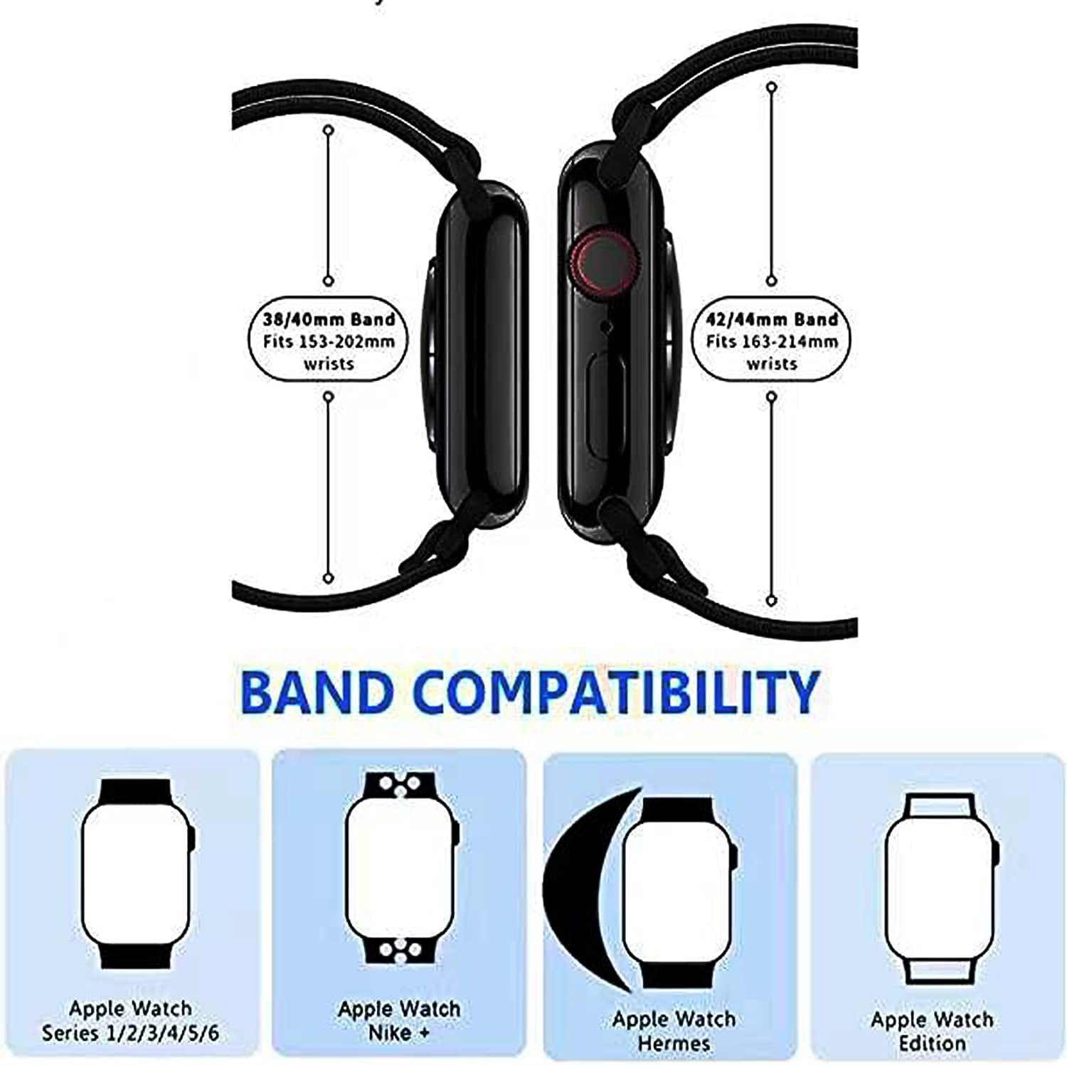 Adjustable Elastics Band Compatible with Apple Watch 38Mm 40Mm 41Mm 42Mm 44Mm 45Mm, Sport Solo Loop Stretch Nylon Replacement Wristband for Iwatch SE Series 8 7 6 5 4 3 2 1  LHXYUO   