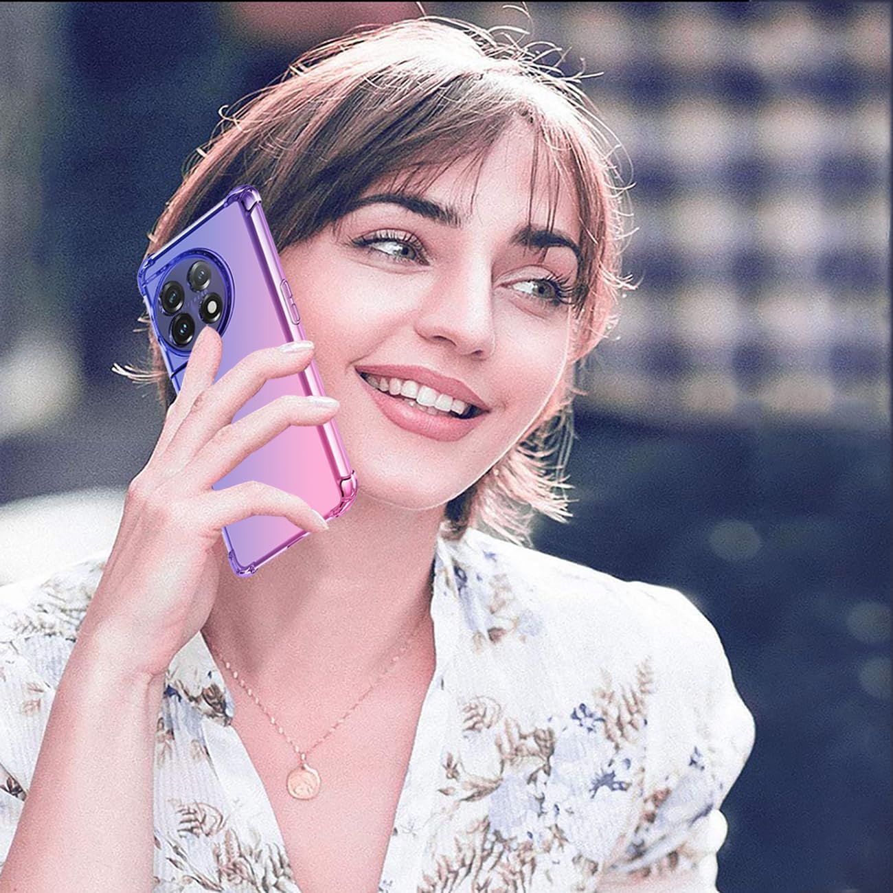 Gufuwo Case for Oneplus 11 Case, One plus 11 5G PHB110 Cute Case Girls Women, Gradient Slim anti Scratch Soft TPU Phone Cover Shockproof Protective Case for Oneplus 11 5G (Blue/Pink)  Gufuwo   