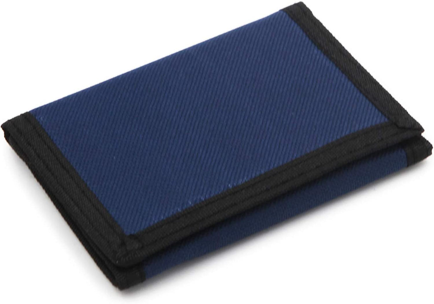 AI-DEE RFID Trifold Canvas Outdoor Sports Wallet for Kids - Front Pocket Wallet with Magic Sticker  AI-DEE Navy Blue  