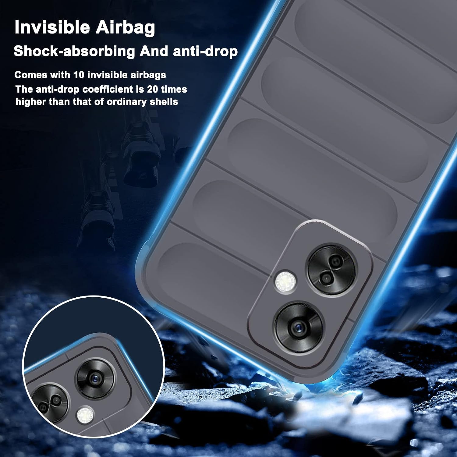 Tiwinxing Case Compatible with Oneplus Nord N30 5G Case Shockproof, Soft TPU Slim Oneplus Nord N30 5G Case for Women Men Anti-Scratch Protective Phone Case (Grey)  Tiwinxing   