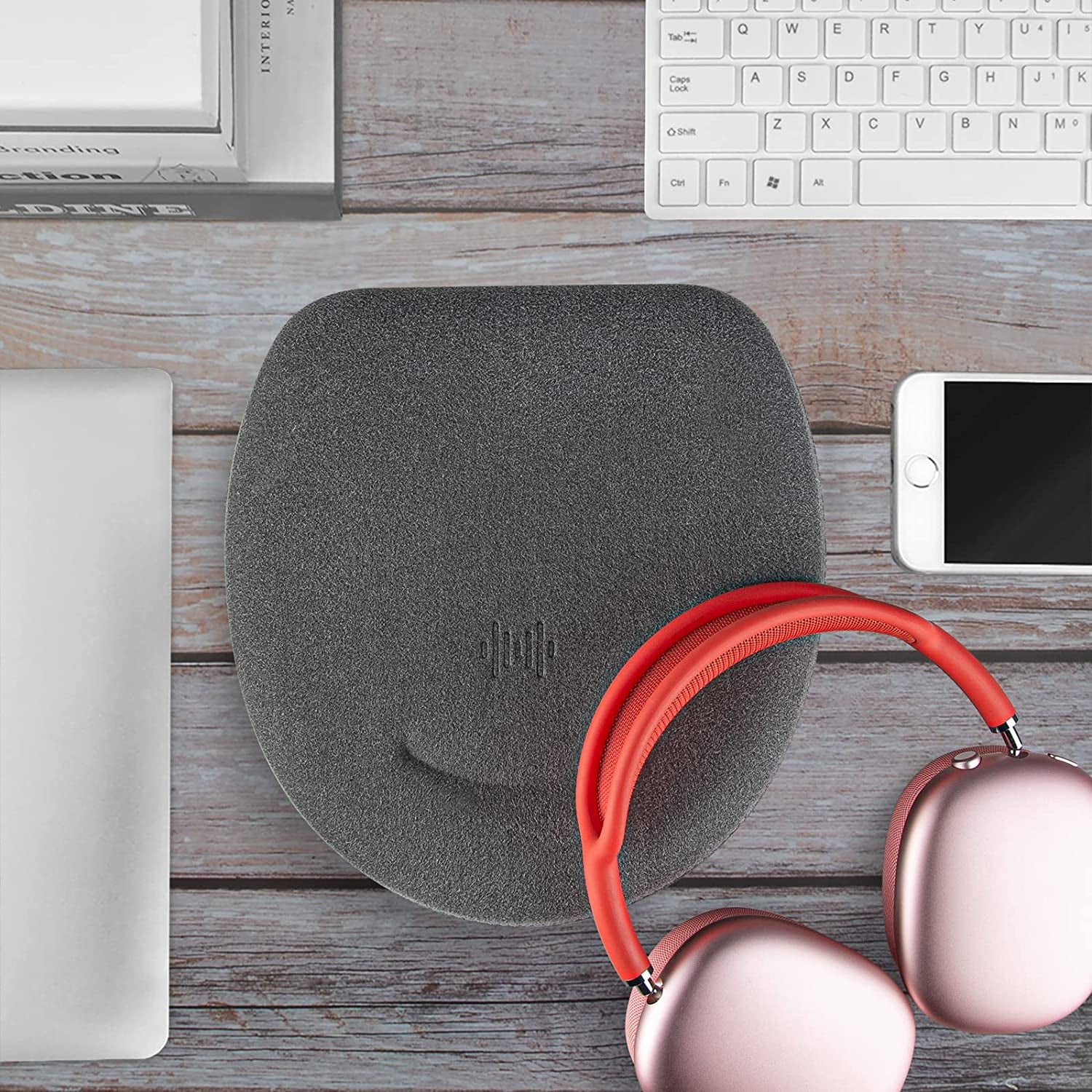 Geekria Shield Headphones Case Compatible with Airpod Max Case, Will Make Headphones into Sleep Mode Immediately, Replacement Hard Shell Travel Carrying Bag with Cable Storage (Dark Grey)  Geekria   