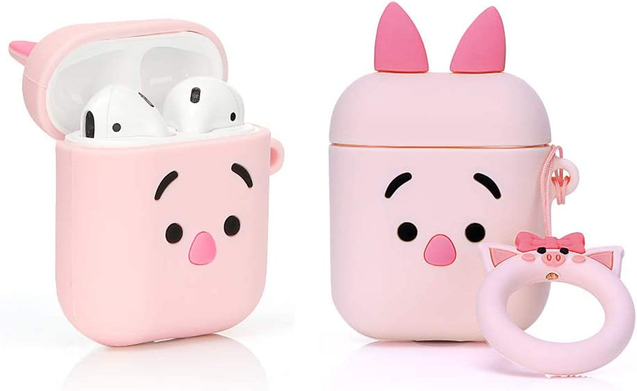 ZAHIUS Silicone Case Funny Cover Compatible for Apple Airpods 1&2[3D Cartoon Pattern][Designed for Kids Girl and Boys](Winnie)  ZAHIUS Direct Piglet  