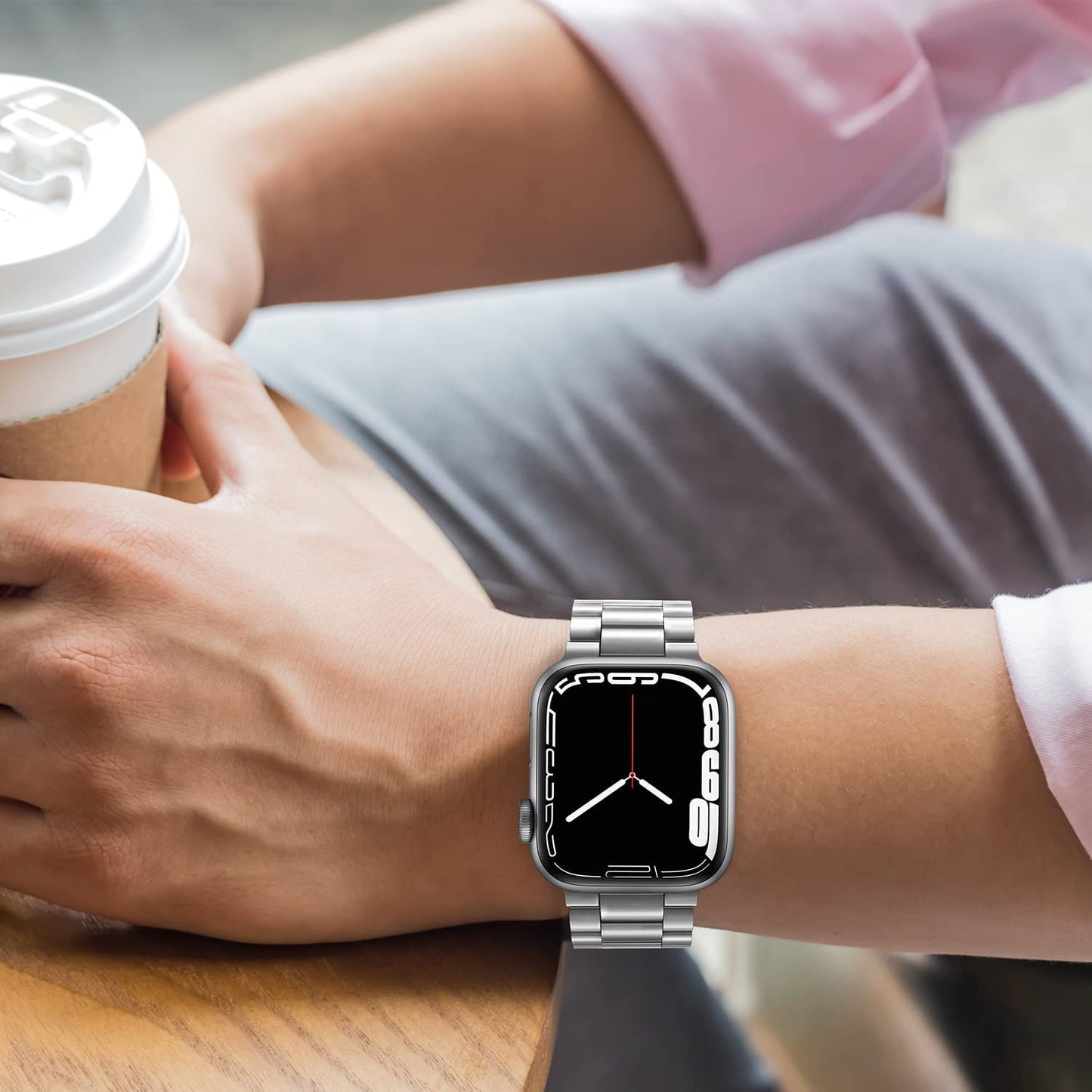 Tasikar Band Compatible with Apple Watch Band 49Mm 45Mm 44Mm 42Mm Premium Stainless Steel Metal Replacement Strap Compatible with Apple Watch Ultra Series 8 7 6 5 4 3 2 1 SE (Silver)  Tasikar   