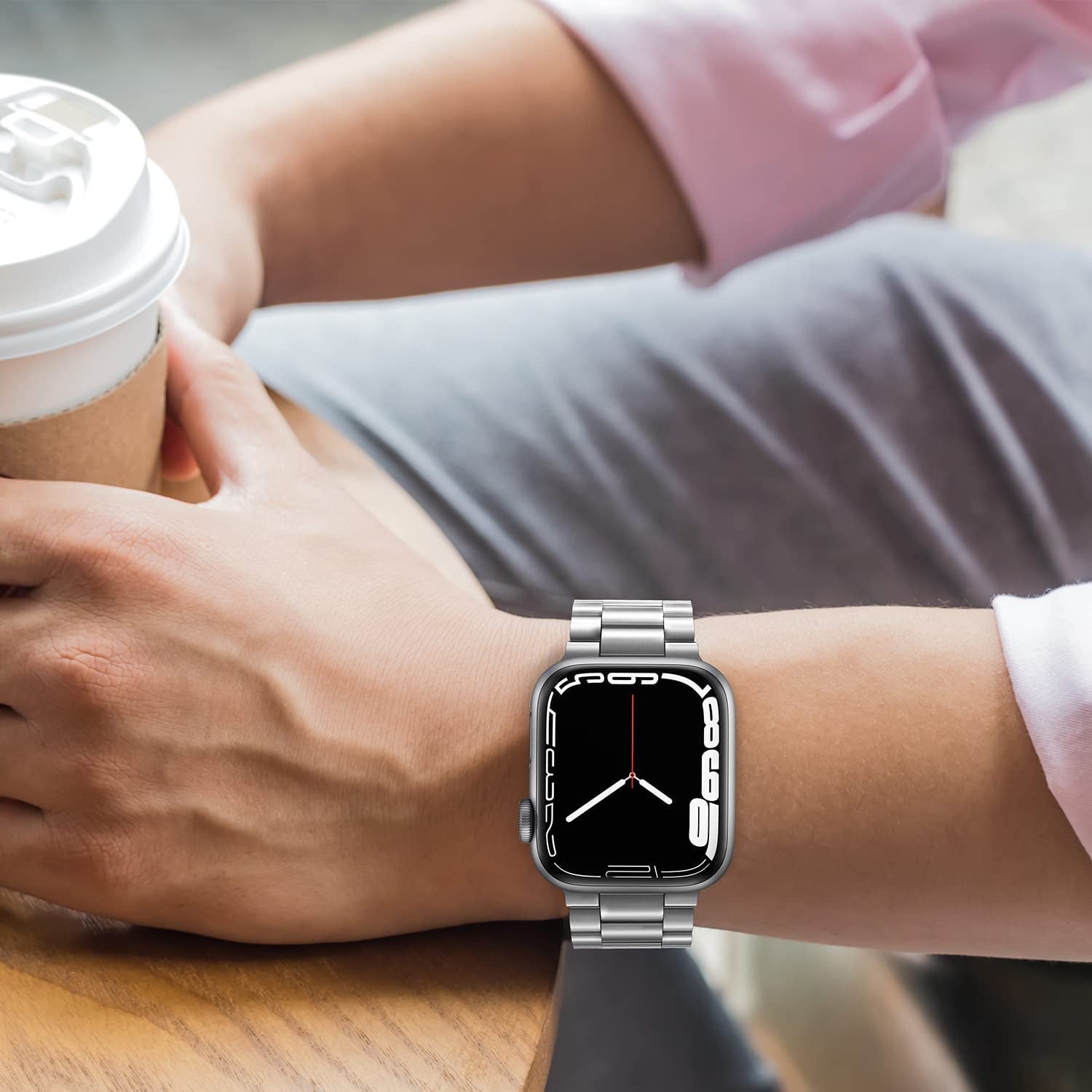 Tasikar Band Compatible with Apple Watch Band 49Mm 45Mm 44Mm 42Mm Premium Stainless Steel Metal Replacement Strap Compatible with Apple Watch Ultra Series 8 7 6 5 4 3 2 1 SE (Silver)  Tasikar   