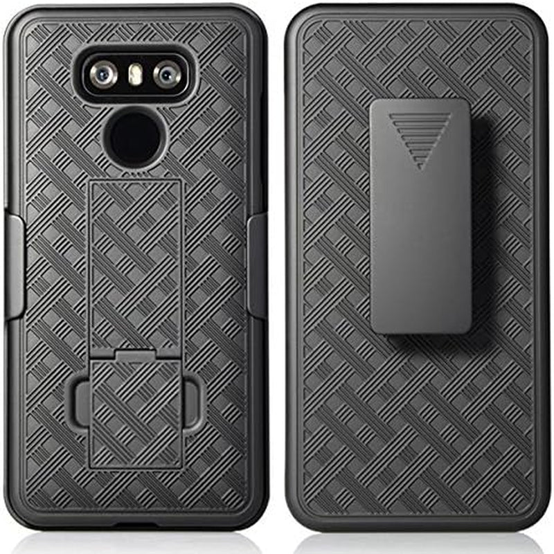 Case with Clip for LG G6, Nakedcellphone Black Kickstand Cover and Belt Hip Holster Combo for LG G6 Phone (LG VS988, LS993, H872, H870, H871, H872)  Nakedcellphone   
