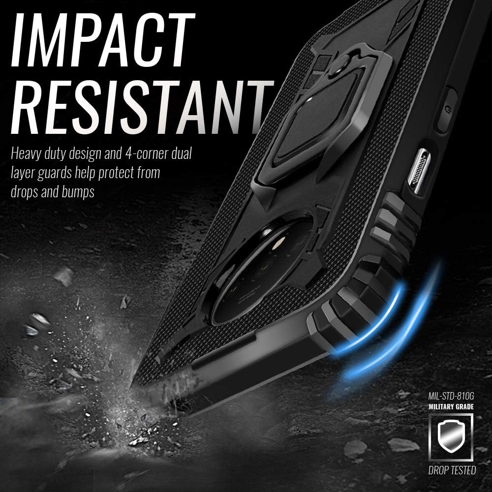 Shields up Oneplus 7T Case | 10Ft. Drop Tested | Carbon Case | Ultra Slim | Lightweight | Scratch Resistant | Shockproof Rugged Protective Cover with Kickstand for Oneplus 7T/ 1+7T -Black  Shields Up inc   