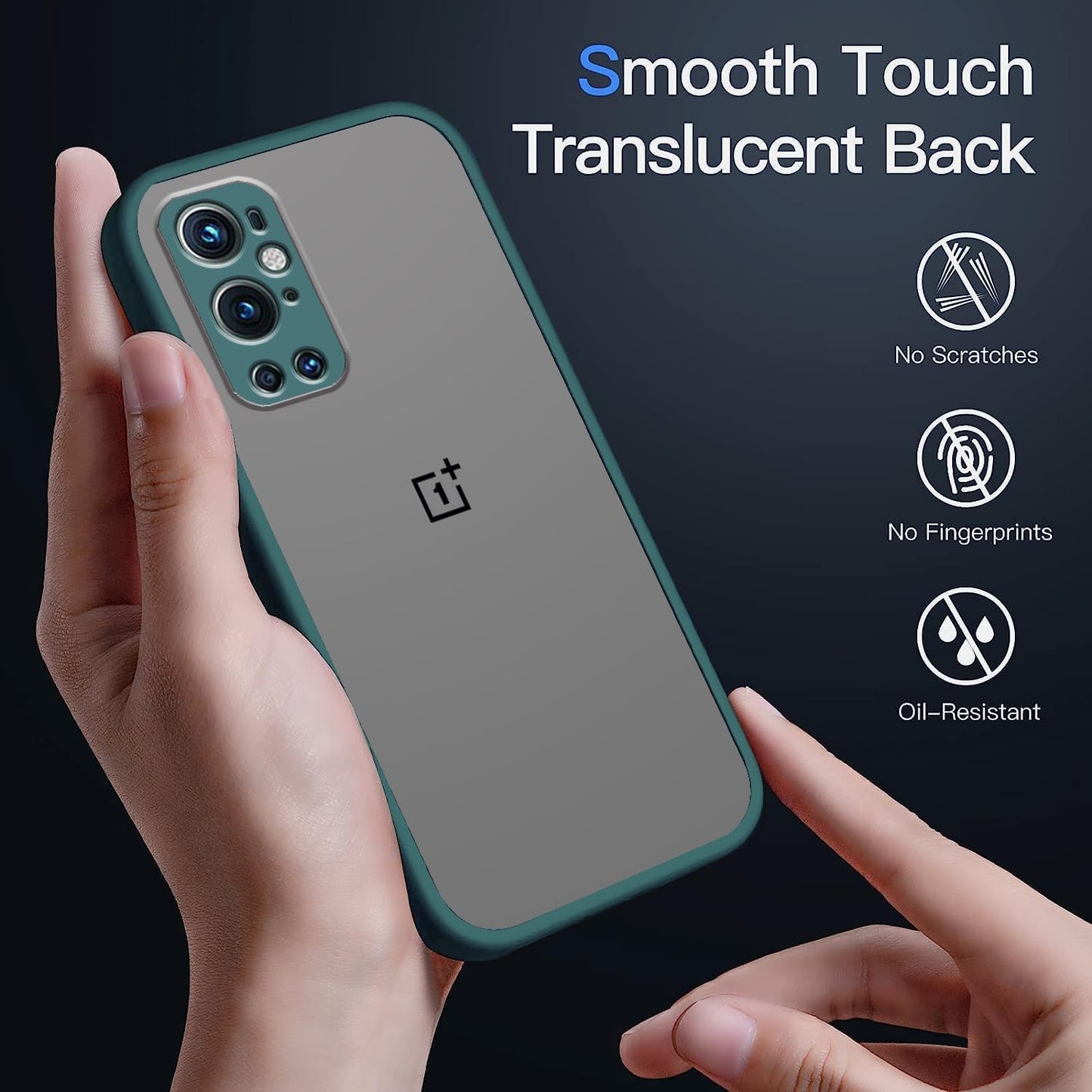 Jancyu Compatible with Oneplus 9 Pro Case Clear, Silicone Oneplus 9 Pro Phone Case Slim Shockproof Four Corner Airbags Drop Slip Protection Cover (Dark Blue)  Jancyu   