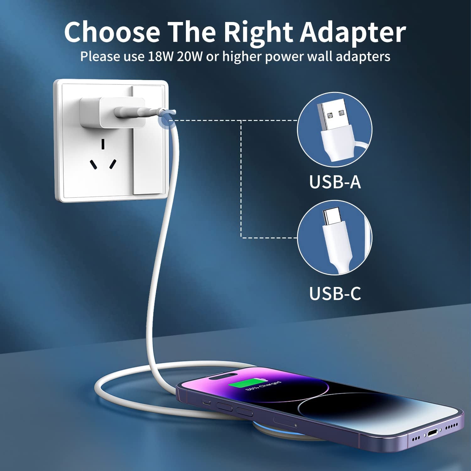 2 Pack Magnetic Wireless Charger 15W Fast Apple Mag-Safe Charger for Iphone 14/13/12 Series, Airpods 3/2/Pro with 5Ft Dual Charging Port Cable  UMEIJA   